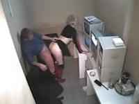 Guard caught by the security cameras