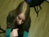 Smart girl sucks a black cock