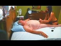 Old man's massage ends in the best possible way
