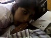 Indian girl gives car blowjob