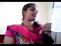 Indian girl sucks dick in classic dress
