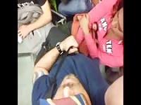 Kinky teen bus wanking