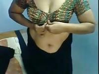 Hot Indian mom getting dressed