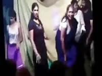 Indian women flirt and flash while dancing