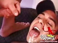 Cum eating Latino stud