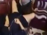 Arab babe takes BBC on the sofa