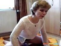 Hairy granny masturbates on mirror the shows you h