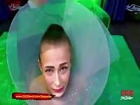 Petplay submissive drinks cum and piss